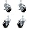 Service Caster 3.5 Inch Hard Rubber Wheel Swivel 3/8 Inch Threaded Stem Caster Brakes SCC, 2PK SCC-TS20S3514-HRS-381615-2-TLB-2 - alternate 1